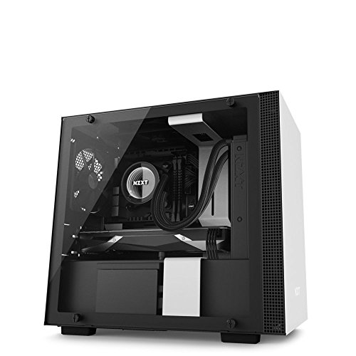 NZXT H200 - Mini-ITX PC Gaming Case - Tempered Glass Panel -Enhanced Cable Management System - Water Cooling Ready - White/Black - 2018 Model