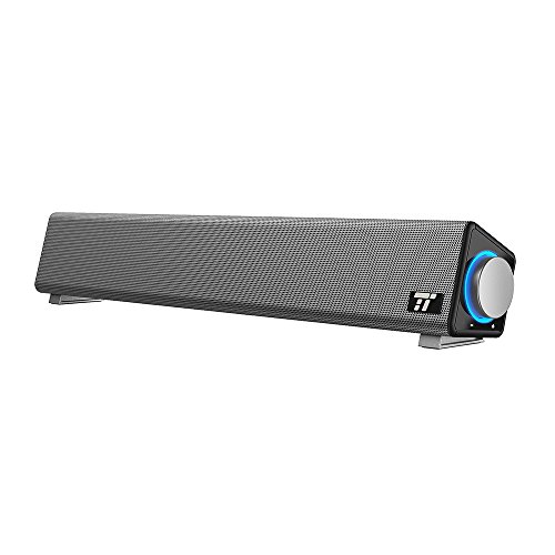 TaoTronics Computer Speakers, Wired Computer Sound Bar, Stereo USB Powered Mini Soundbar Speaker for PC Cellphone Tablets Desktop Laptop