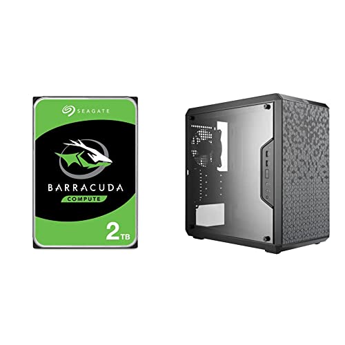 Cooler Master MasterBox Q300L Micro-ATX Tower, Black (MCB-Q300L-KANN-S00) & Seagate Barracuda 2TB Internal Hard Drive HDD – 3.5 Inch SATA 6Gb/s 7200 RPM 256MB Cache 3.5-Inch