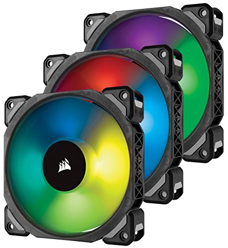 Corsair ML120 PRO 120mm Premium Magnetic Levitation RGB LED PWM Fan with Lighting Node 3 Pack (CO-9050076-WW)