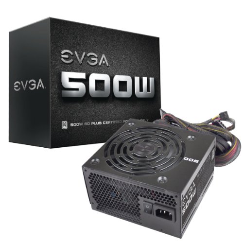 EVGA 500 W1, 80+ WHITE 500W, 3 Year Warranty, Power Supply 100-W1-0500-KR, Black