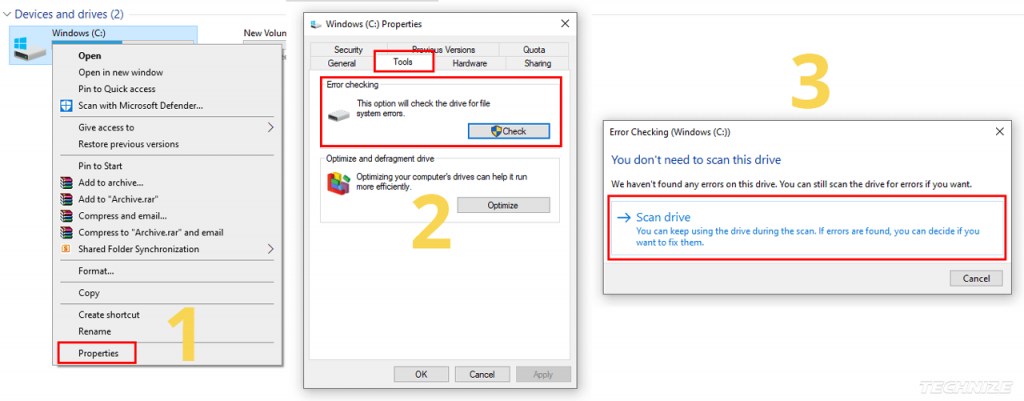 Disk Check Application Windows 10