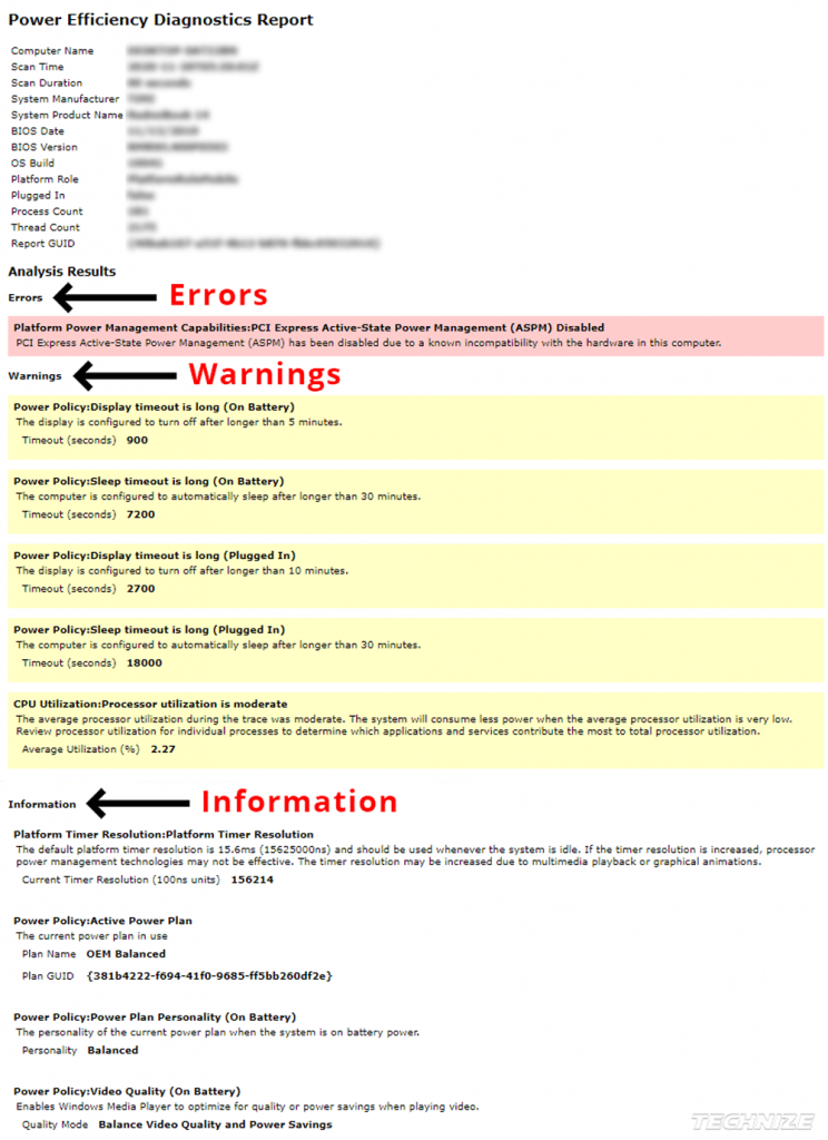 Laptop Power Efficiency Diagnostics Report