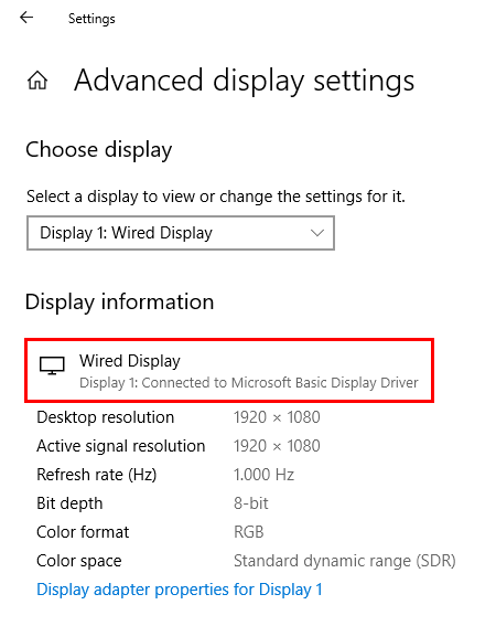 microsoft basic display driver