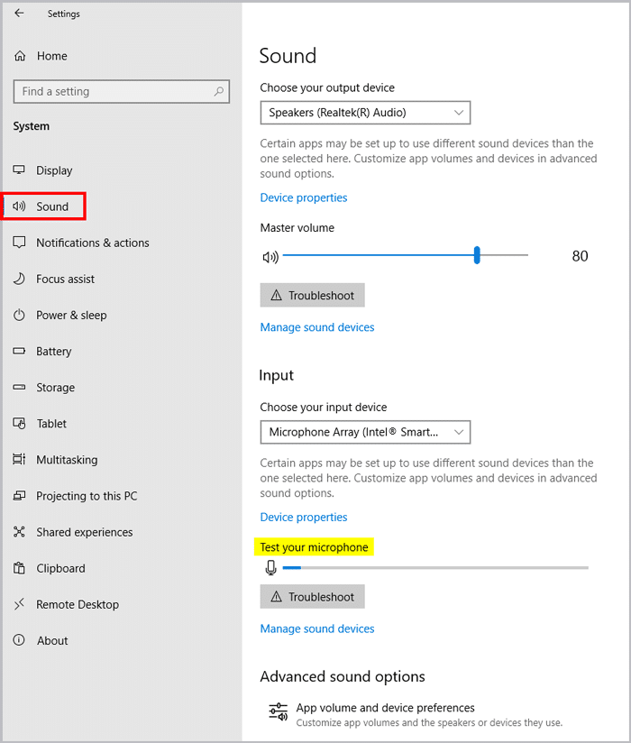 Windows microphone testing