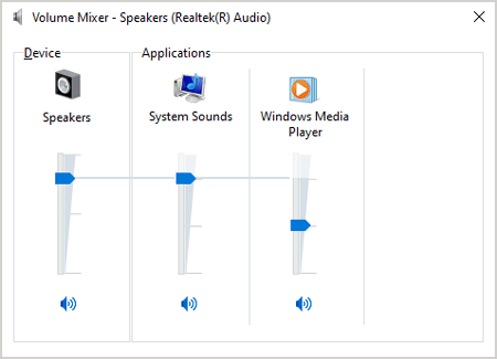 Windows volume mixer